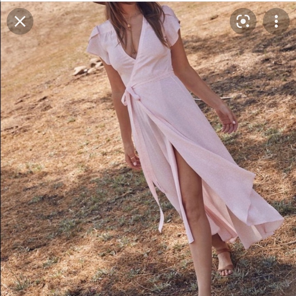 Christy Dawn Autumn Wrap Maxi Dress Blush Meadow